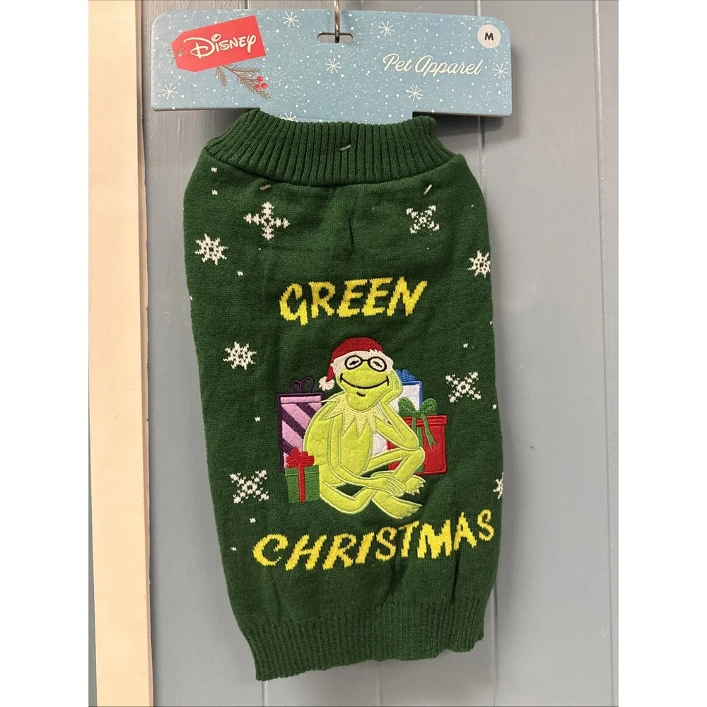 Disney Kermit The Frog Pet Sweater Green Christmas Halloween Dog Costume‎ M